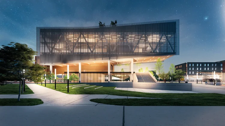 Renderização de como ficará o Centro Propel, em Atlanta (Apple/Divulgação)