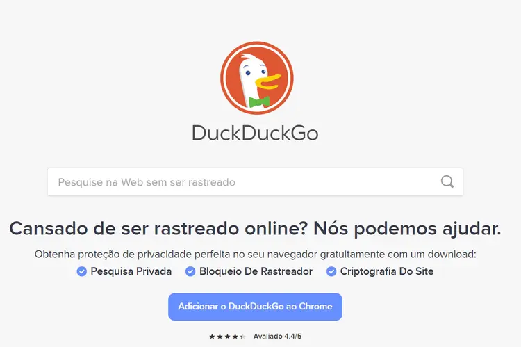 DuckDuckGo: buscador não coleta dados e tem funcionamento parecido com Google e Bing (DuckDuckGo/Reprodução)