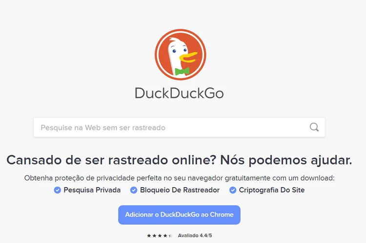 DuckDuckGo: buscador não coleta dados e tem funcionamento parecido com Google e Bing (DuckDuckGo/Reprodução)