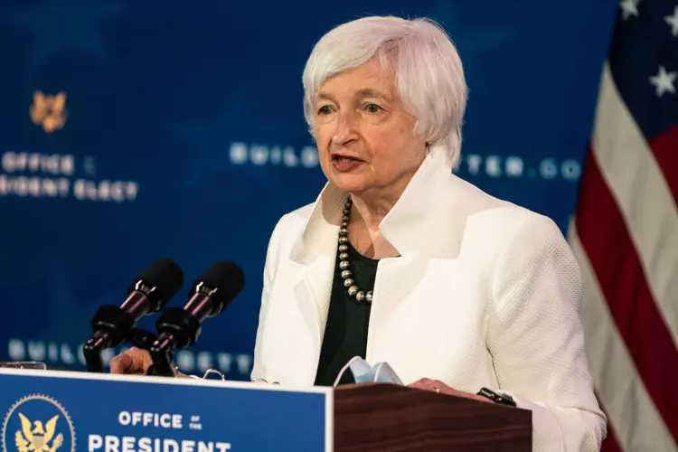 Janet Yellen: A secretária disse que continuará pressionando os aliados dos Estados Unidos no G20 para impor um teto aos preços do petróleo russo (Demetrius Freeman/The Washington Post/Getty Images)