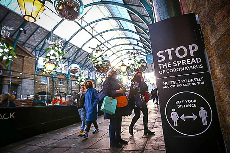 People visiting Covent Garden in London. (Photo by Yui Mok/PA Images via Getty Images) (Yui Mok/Getty Images)