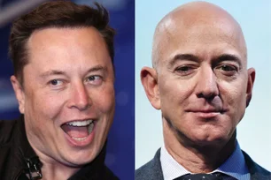 Imagem referente à matéria: Musk e Bezos discutem no X por causa de Trump