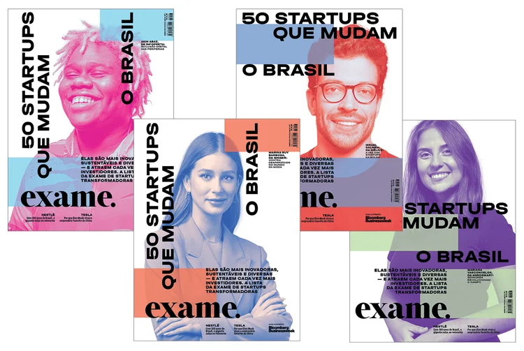 As quatro capas desta edição: diversidade de histórias, mas o mesmo potencial de transformação  (Germano Lüders/Exame)