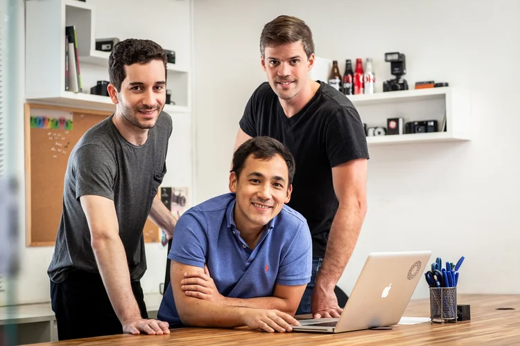 Thomas Vilhena, Renato Chu e Lucas Melo, fundadores da MindMiners (Felipe Gombossy/Divulgação)