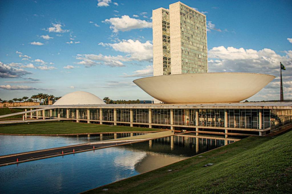 Congresso Nacional, em Brasília: reuniões para tentar 'consertar' o Orçamento aprovado (Moment/Getty Images)