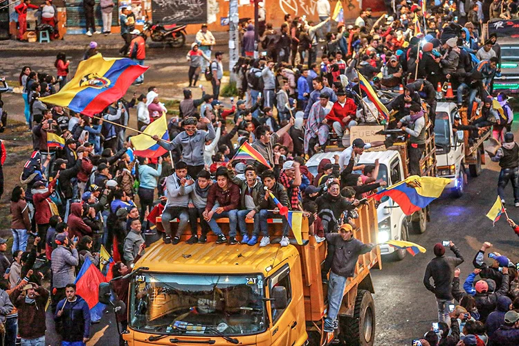 Em 2019, o atual presidente Lenín Moreno foi alvo da maior onda de protestos em uma década. (Daniel Tapia/Reuters)