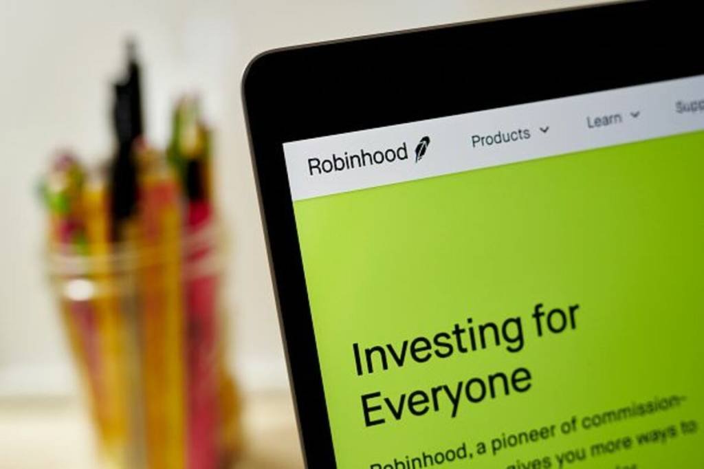 Tela do aplicativo da corretora digital Robinhood, que estreia na Nasdaq nesta quinta-feira, 29 de julho | Foto: Bloomberg (Bloomberg/Bloomberg)