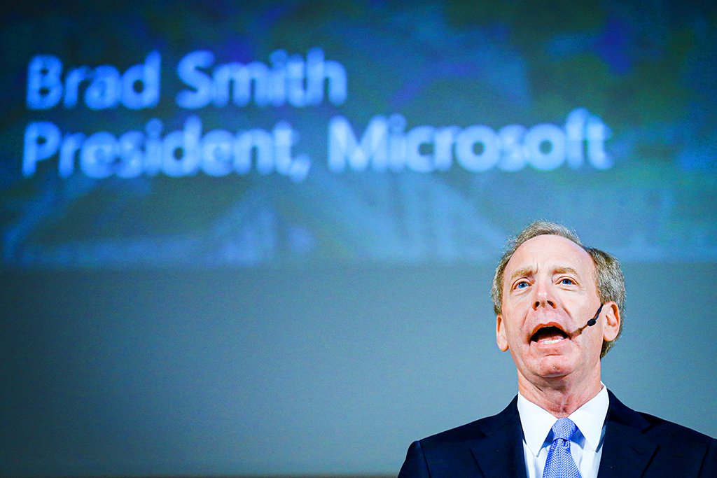 Brad Smith, presidente da Microsoft, dia 9/11/2017 (Denis Balibouse/Reuters)