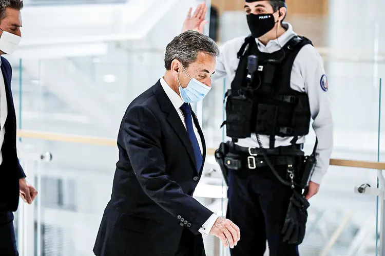 Sarkozy no julgamento nesta segunda-feira: a pena do líder conservador francês foi menor do que o pedido da acusação (Gonzalo Fuentes/Reuters)