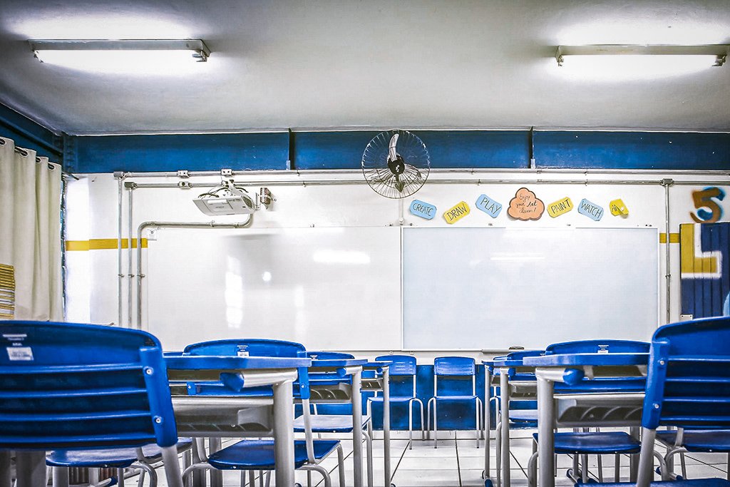 Escola: piso é referência no ensino público. (Newton Menezes/FuturaPress)