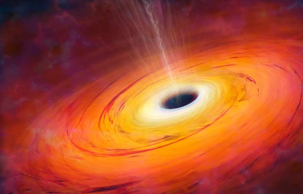 A bolha de gás fez uma órbita completa do buraco negro em apenas 70 minutos, ou seja, a uma velocidade equivalente a 30% à da luz (Getty Images/Getty Images)