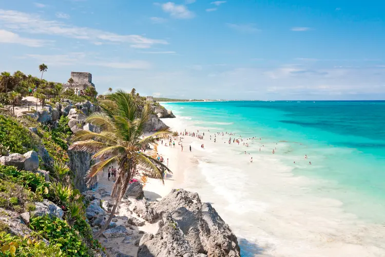 A paradisíaca Tulum, no México: país está próximo de compensar o déficit dos últimos 18 meses (Getty Images/Divulgação)