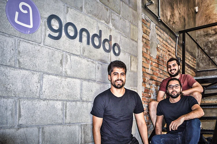 Rodrigo Cruz, Bruno Passos e Guilherme Cruz, fundadores da Gonddo: empreendedores tiveram passagem por empresas de tecnologia como Locaweb, Creditas e Facily
 (Gonddo/Divulgação)