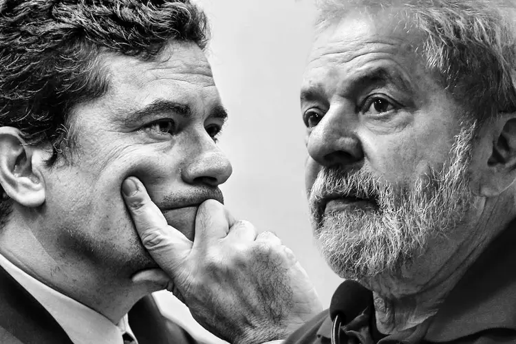 Lula e Moro: Além da parcialidade do ex-juiz, a defesa do petista também se queixava de uma suposta violação de direitos de Lula (Montagem/Exame)