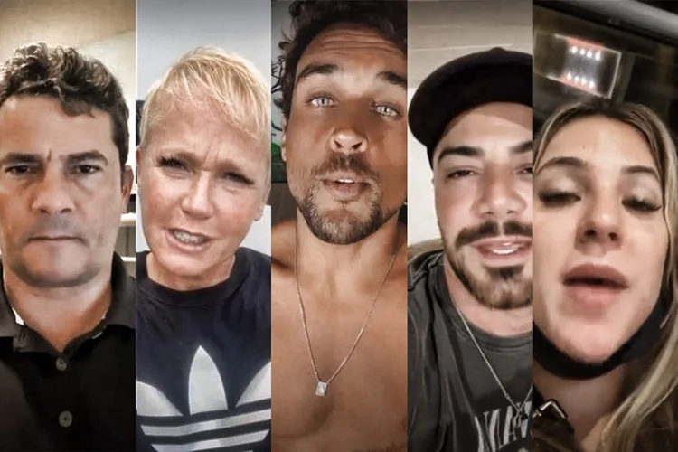 Sergio Moro, Xuxa, Felipe Roque, Felipe Tito e Gabi Martins: contatos da "Gabi, da FGV". (Reprodução / Instagram/Exame)