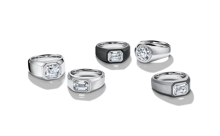 The Charles Tiffany Setting, a nova coleção de anéis de noivado masculinos. (Tiffany & Co./Divulgação)