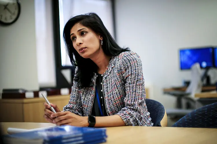 A economista-chefe do Fundo Monetário Internacional (FMI), Gita Gopinath (James Lawler Duggan/Reuters)