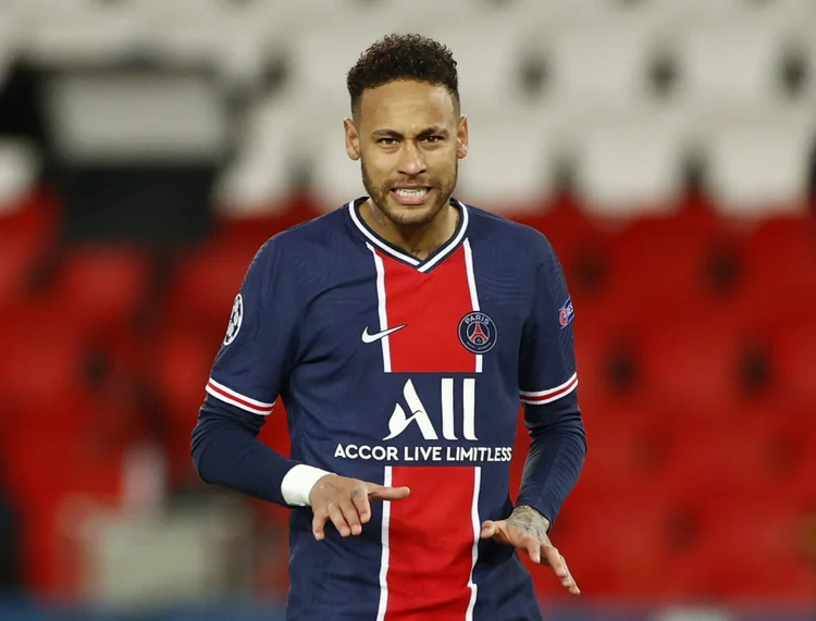 Neymar durante partida do Paris St Germain contra o Bayern de Munique pela Liga dos Campeões.  (Christian Hartmann/Reuters)