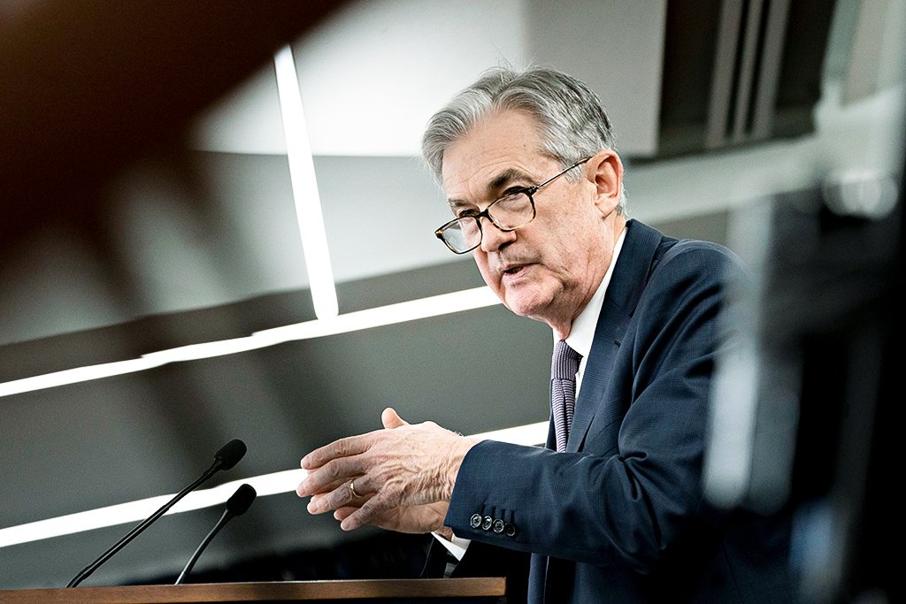 Jerome Powell: presidente do Fed (Andrew Harrer/Bloomberg)