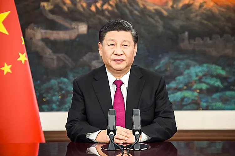 O presidente chinês, Xi Jinping: “Diante da dupla tarefa de recuperação econômica e proteção ambiental, os países em desenvolvimento precisam de ajuda e apoio” (World Economic Forum/Pascal Bitz/Divulgação)