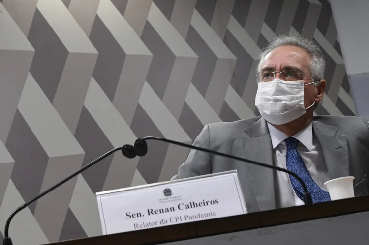 À mesa, relator da CPI da Covid-19, senador Renan Calheiros (MDB-AL).
 (Edilson Rodrigues/Agência Senado)