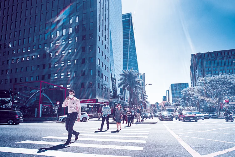 Avenida Faria Lima, em São Paulo: cidade tem um estoque de escritórios de 16 milhões de metros quadrados | Foto: Leandro Fonseca/EXAME (Leandro Fonseca/Exame)