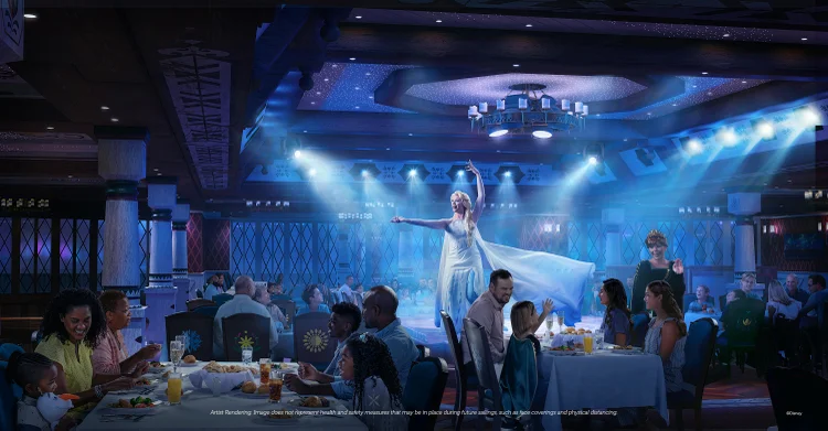 Cruzeiro da Disney: apresentação de Frozen durante o jantar  (Disney/Divulgação)