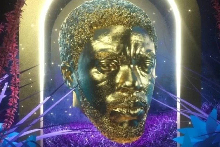 Arte em homenagem ao ator Chadwick Boseman, transformada em NFT (Andre Oshea / Twitter/Reprodução)