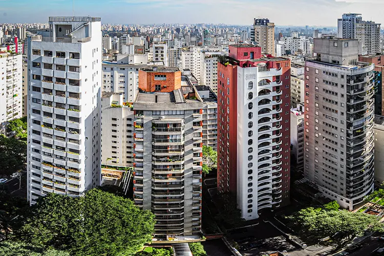 Vista aérea de bairro em São Paulo (Germano Luders/Exame)