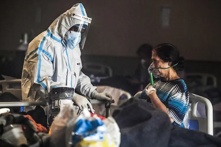 Coronavírus na Índia: país enfrenta pior momento da pandemia (Tauseef Mustafa/AFP)