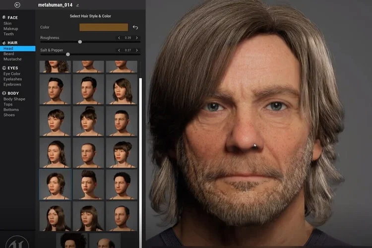 Humanos virtuais: o novo software roda direto da nuvem. (MetaHuman Creator/Reprodução)