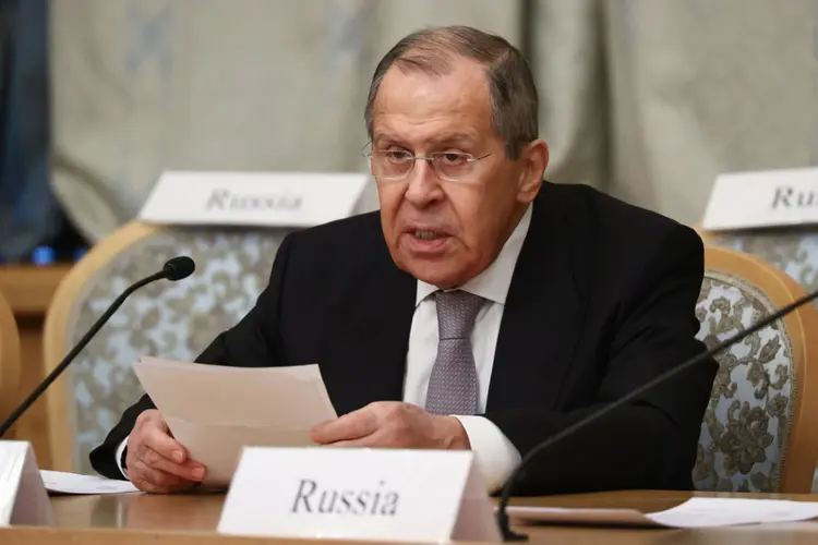 Sergei Lavrov, chefe da diplomacia russa: declaração questionável na TV estatal  (AFP/AFP)
