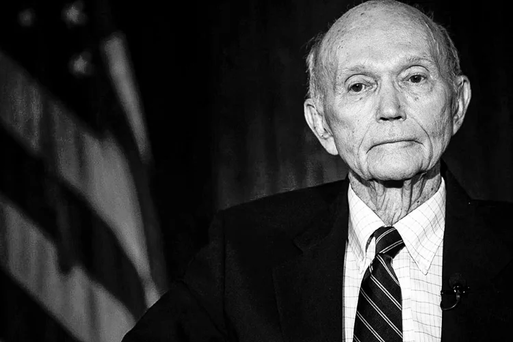 O astronauta Michael Collins em 15 de abril de 2019 em Washington. (AFP/AFP)