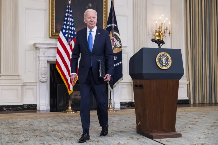 Joe Biden: o presidente se comprometeu a vacinar 70% dos adultos até o feriado de Independência do país.  (Sipa USA/Reuters)