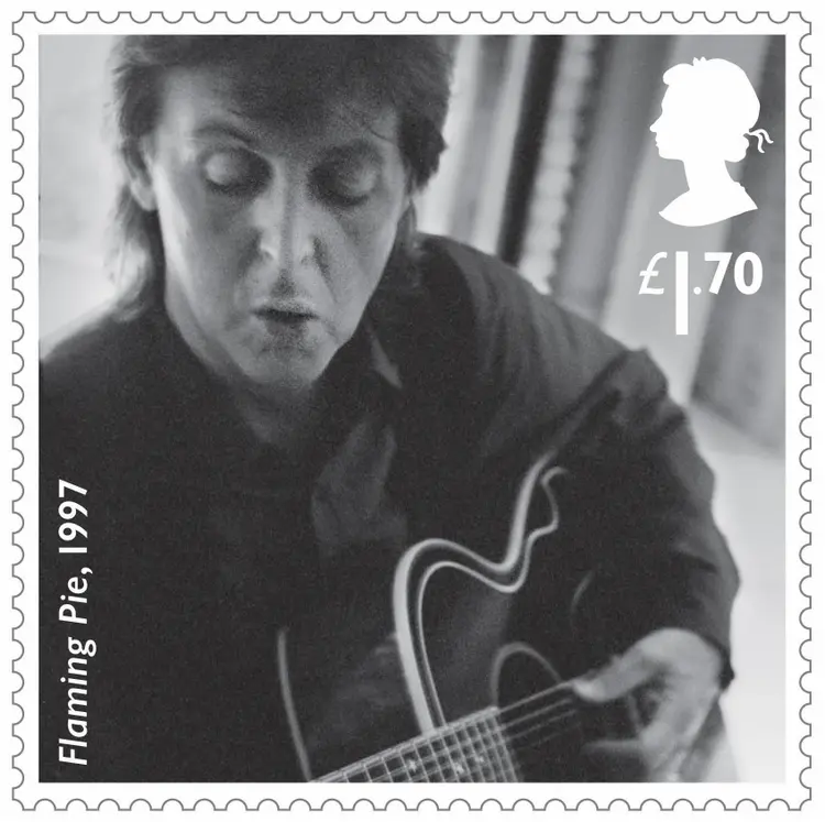Série de selos do Royal Mail, o correio britânico, dedicada a Paul McCartney.
 (Royal Mail/MPL Communications Ltd/Handout/Reuters)