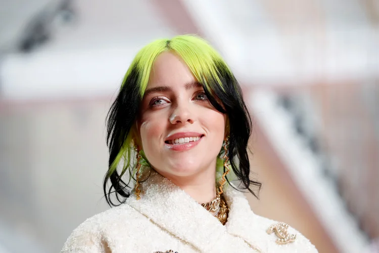 Billie Eilish durante premiação do Oscar em Los Angeles. (Mike Blake/Reuters)