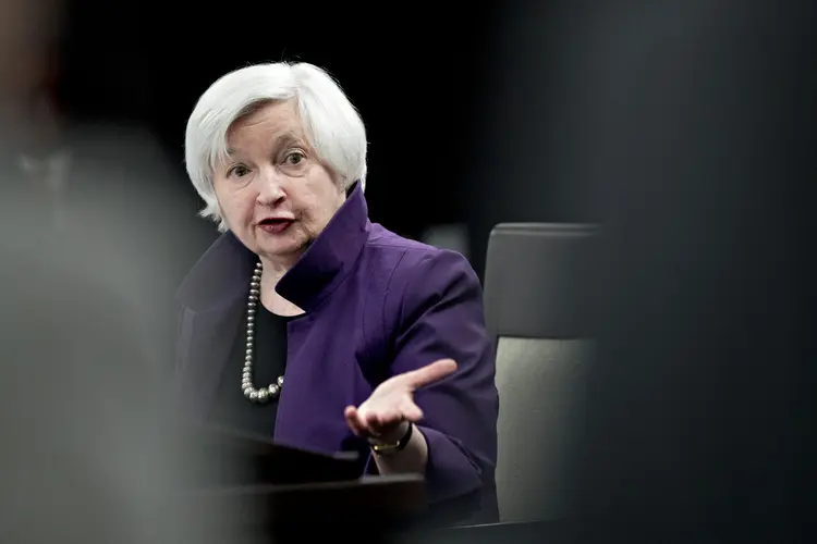 Janet Yellen, secretária do Tesouro dos EUA: rendimento de título de 10 anos vem de máxima desde 2007 (Andrew Harrer/Bloomberg)