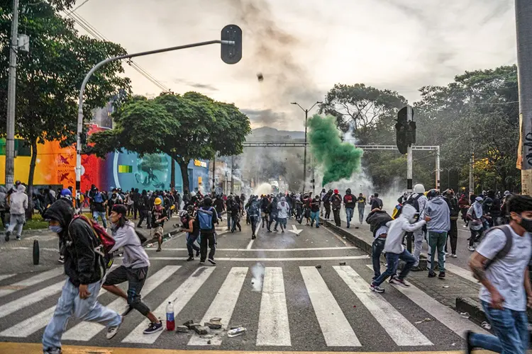 Protestos na Colômbia já duram um mês (Edinson Arroyo/Bloomberg)