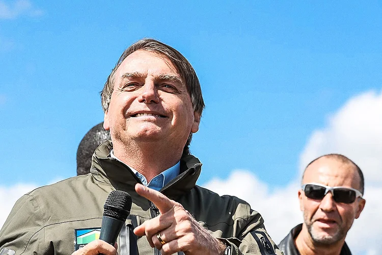 Presidente Jair Bolsonaro durante passeio de moto pelas ruas de Brasília. (Marcos Corrêa/PR/Flickr)