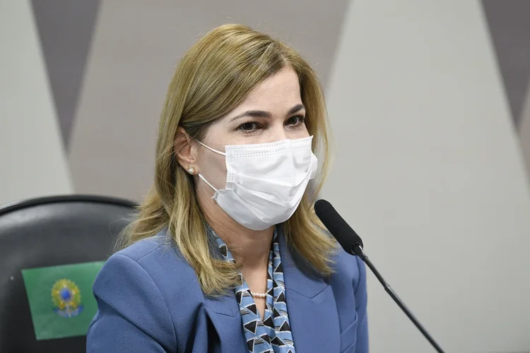 Secretária de Gestão do Trabalho e da Educação na Saúde do Ministério da Saúde, Mayra Pinheiro, depõe na CPI da Covid (Jefferson Rudy/Agência Senado/Flickr)