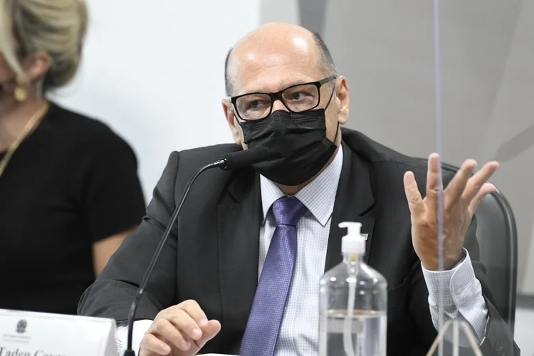Diretor do Instituto Butantan, Dimas Tadeu Covas, na CPI da Covid (Jefferson Rudy/Agência Senado)