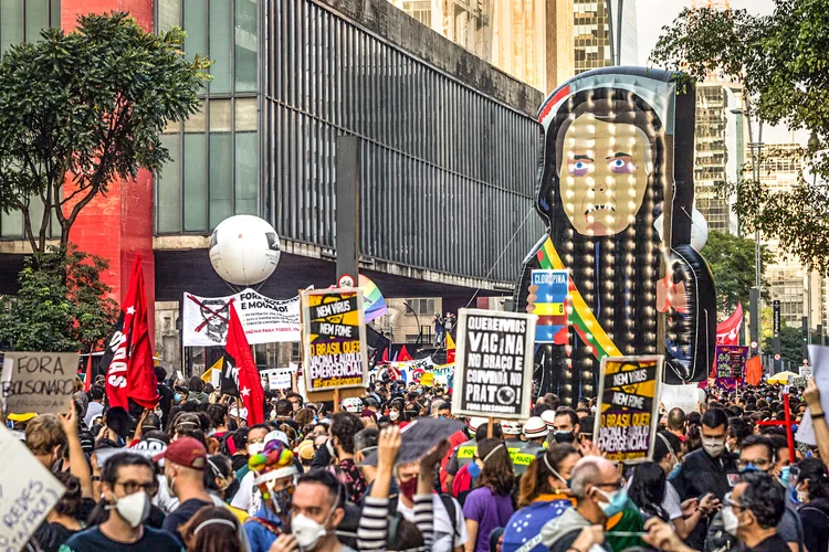 Manifestações: as passeatas estão programadas no dia em que o país pode atingir os 500 mil mortos pela covid-19. (Taba Benedicto/Agência Estado)