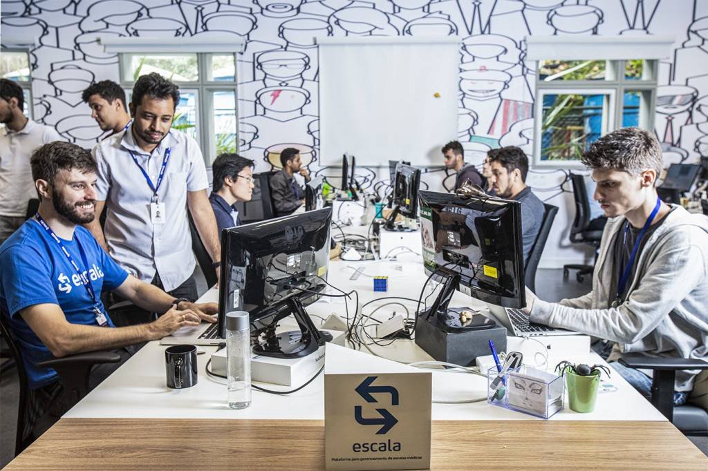 Escritório da Escala: startup oferece tecnologia para gerir jornadas de trabalho e posições físicas nos escritórios (Escala/Divulgação)