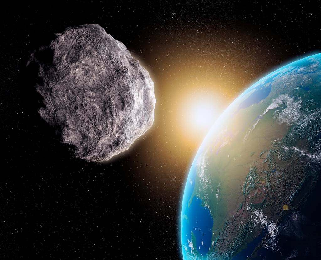 Near-Earth asteroid, computer artwork. (Science Photo Library - ANDRZEJ WOJCICKI/Getty Images)