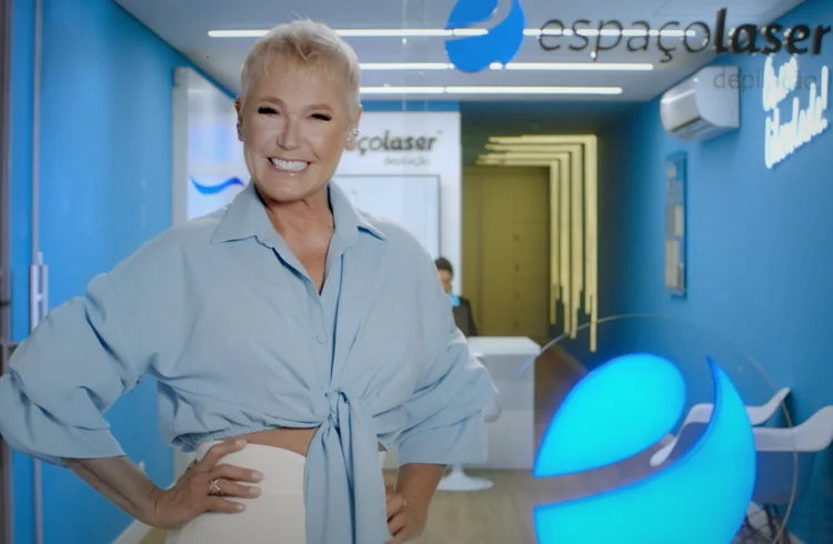 Xuxa na campanha da Espaço Laser: apresentadora é sócia da marca (Espaçolaser/Divulgação)