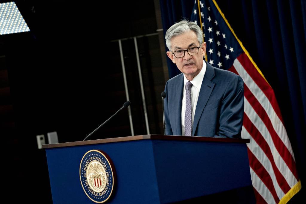 Jerome Powell, presidente do Federal Reserve (Andrew Harrer/Bloomberg)