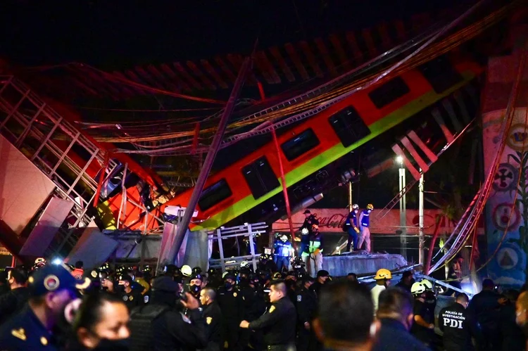 Acidente de metrô no México deixa ao menos 27 mortos (Pedro PARDO/AFP)