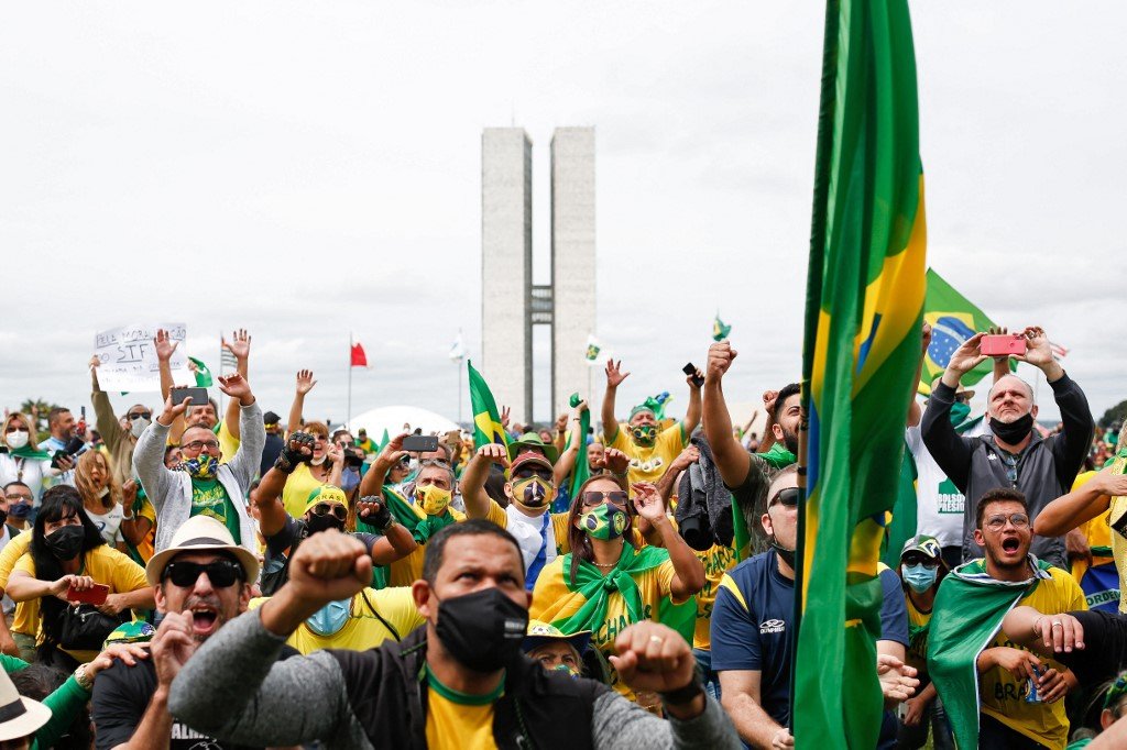 Protesto a favor do governo Bolsonaro (Sergio LIMA/AFP)