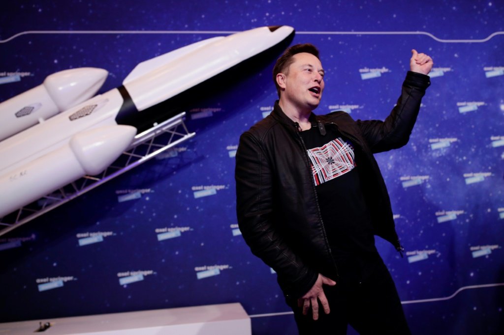 Elon Musk em apresentação da SpaceX: ação deve sair a US$  95 (Agência France-Presse/AFP)