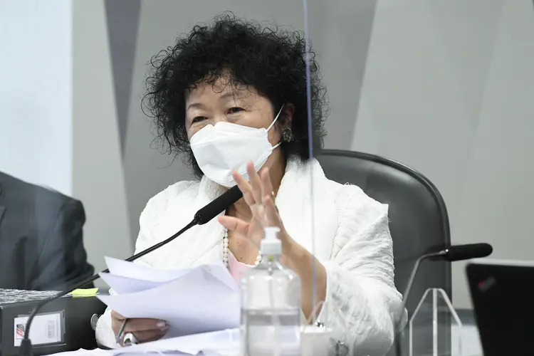 Médica Nise Yamaguchi, em depoimento à CPI da Covid (Jefferson Rudy/Agência Senado)